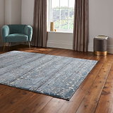 Midnight Laurence Llewelyn-Bowen Ornate Metallic Rug from Roseland Furniture