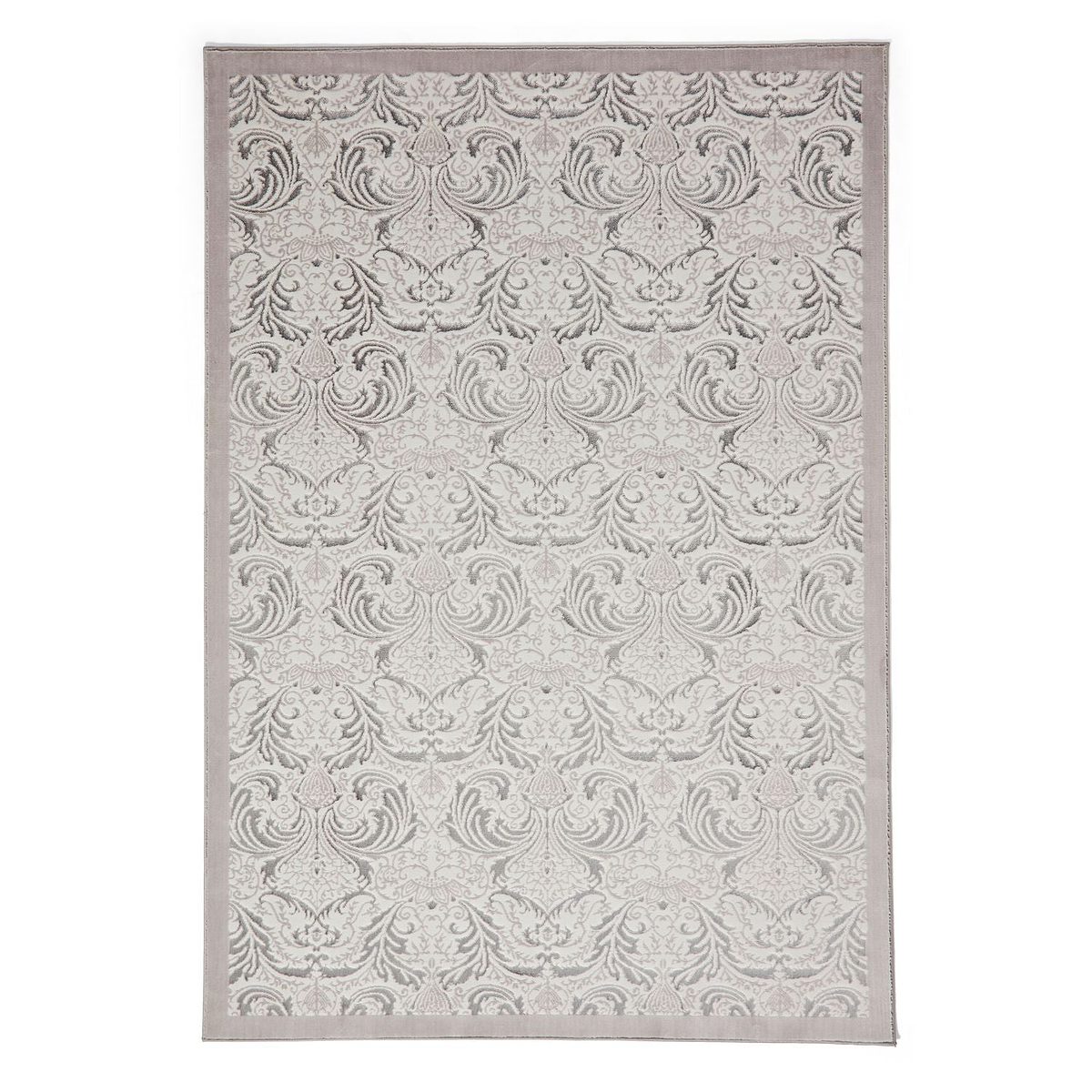 Silver Laurence Llewelyn-Bowen Ornate Metallic Rug from Roseland Furniture