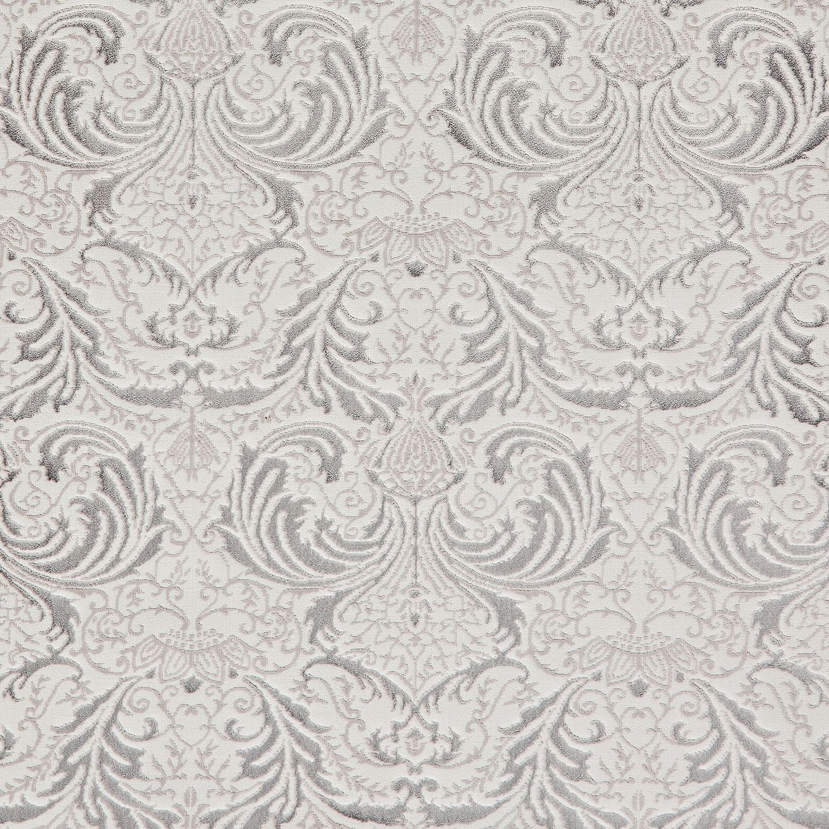 Silver Laurence Llewelyn-Bowen Ornate Metallic Rug from Roseland Furniture