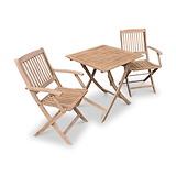 FSC 1 London 70cm Square Folding Bistro Set w 2 Folding Armchairs from Roseland Furniture