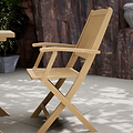 London FSC Acacia 2 Seater Square Folding Bistro Set with London Folding Armchairs