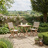 FSC 1 London 70cm Square Folding Bistro Set w 2 Folding Armchairs from Roseland Furniture