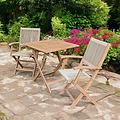 FSC 1 London 70cm Square Folding Bistro Set w 2 Folding Armchairs from Roseland Furniture