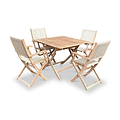FSC 1 London 90cm Square Folding Bistro Set w 2 Folding Armchairs from Roseland Furniture
