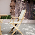 FSC 1 London 90cm Square Folding Bistro Set w 2 Folding Armchairs from Roseland Furniture