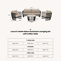 Lucca 5 Seater Lounging Set with Coffee Table dimensions