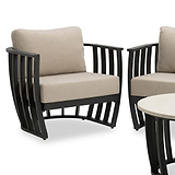 Lucca 5 Seater Lounging Set with Coffee Table Black from Roseland Furniture