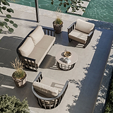 Lucca 5 Seater Lounging Set with Coffee Table Black from Roseland Furniture