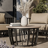 Lucca 5 Seater Lounging Set with Coffee Table Black from Roseland Furniture