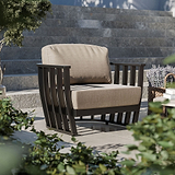 Lucca 5 Seater Lounging Set with Coffee Table Black from Roseland Furniture