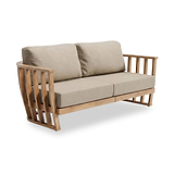 Lucca 5 Seater Lounging Set with Coffee Table Teak Effect from Roseland Furniture