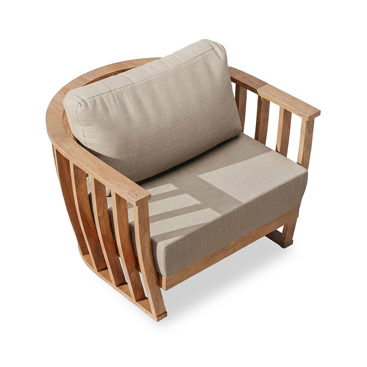 Lucca 5 Seater Lounging Set with Coffee Table Teak Effect from Roseland Furniture