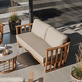 Lucca 5 Seater Lounging Set with Coffee Table Teak Effect from Roseland Furniture