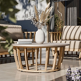 Lucca 5 Seater Lounging Set with Coffee Table Acacia from Roseland Furniture