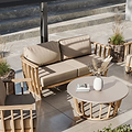 Lucca 5 Seater Lounging Set with Coffee Table Acacia from Roseland Furniture