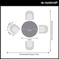 FSC 1 Luna 120cm Round table w 4 Sol Dining Chairs from Roseland Furniture