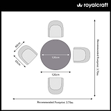 FSC 1 Luna 120cm Round table w 4 Sol Dining Chairs from Roseland Furniture