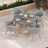 FSC 1 Luna 120cm Round table w 4 Sol Dining Chairs from Roseland Furniture