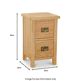 Lanner Oak Slim Bedside Table by Roseland Furniture