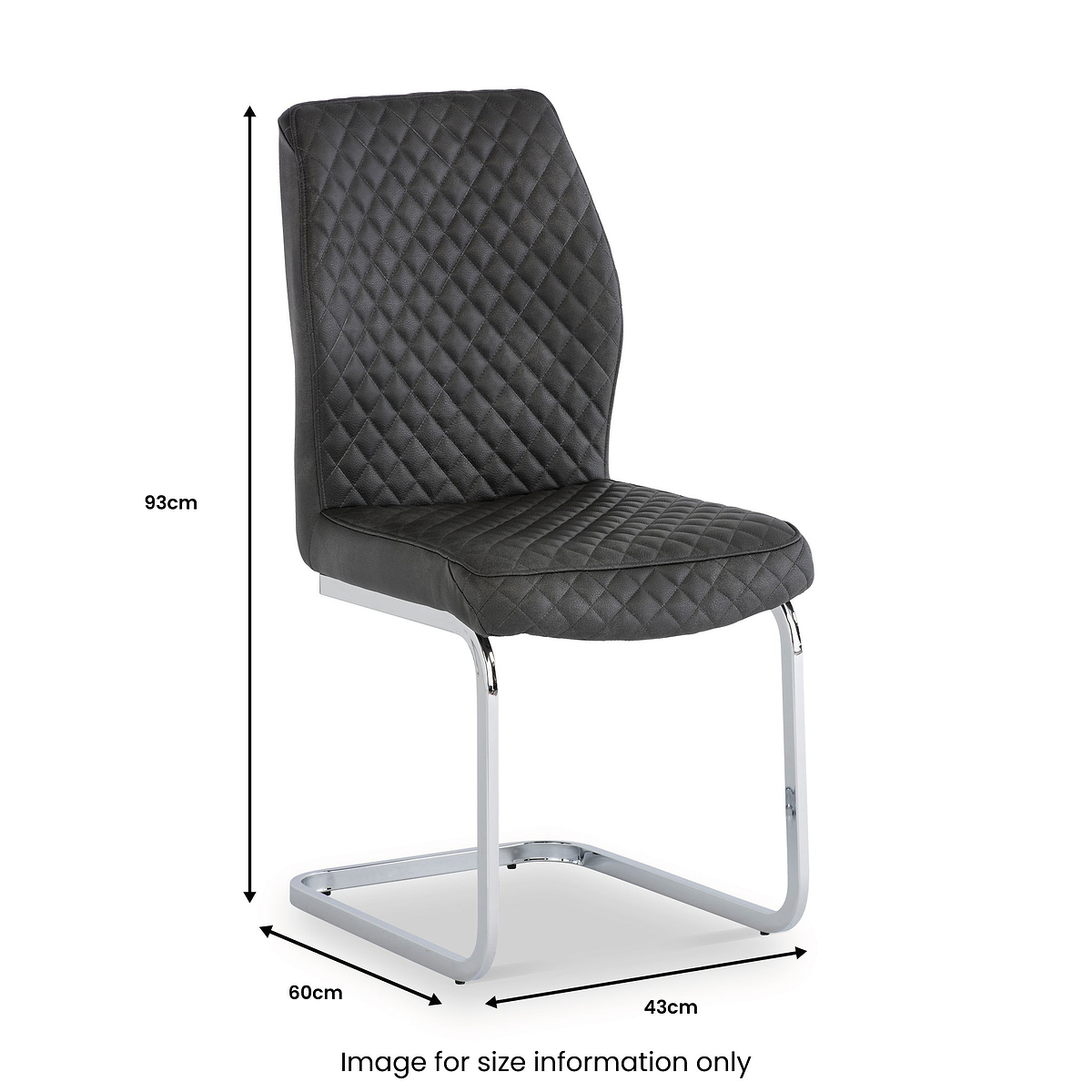 Lewis Grey Faux Leather Quilted Back Dining Chair from Roseland Furniture