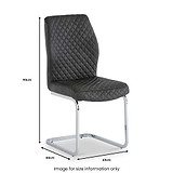 Lewis Grey Faux Leather Quilted Back Dining Chair from Roseland Furniture