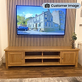 London Oak 180cm Extra Wide TV Stand from Roseland Furniture