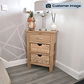 London Oak Hall Table with Baskets by Roseland Furniture