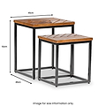 Loric Parquet Mango Wood Nest Of Tables dimensions