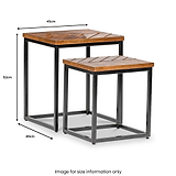 Loric Parquet Mango Wood Nest Of Tables dimensions