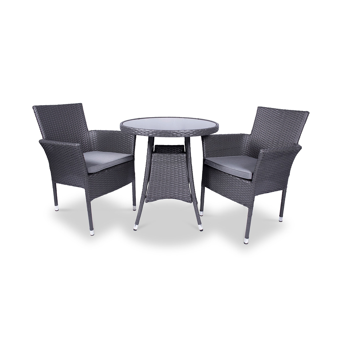 Malaga 2 Seat Deluxe Stacking Rattan Bistro Set from Roseland Furniture