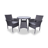 Malaga 2 Seat Deluxe Stacking Rattan Bistro Set from Roseland Furniture