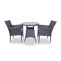 Malaga 2 Seat Deluxe Stacking Rattan Bistro Set from Roseland Furniture
