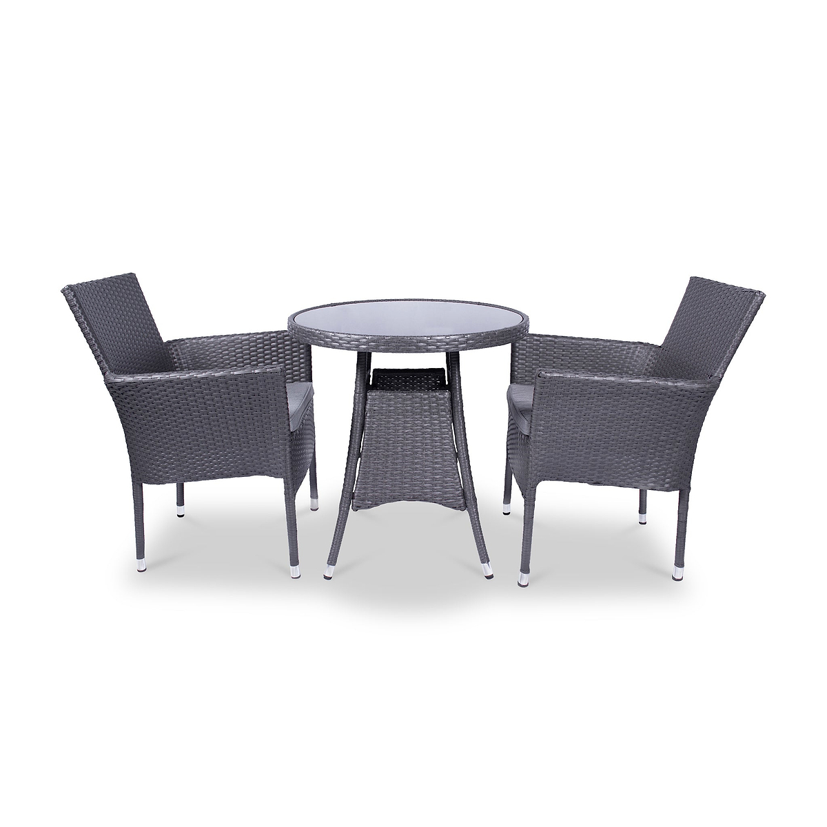 Malaga 2 Seat Deluxe Stacking Rattan Bistro Set from Roseland Furniture