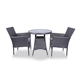 Malaga 2 Seat Deluxe Stacking Rattan Bistro Set from Roseland Furniture
