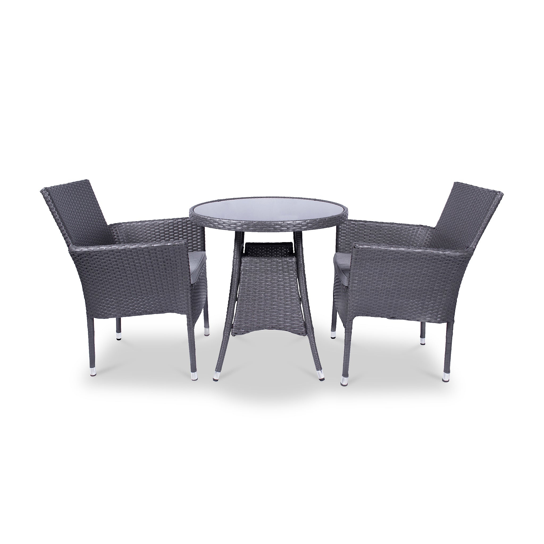 Malaga 2 Seat Deluxe Stacking Rattan Bistro Set from Roseland Furniture