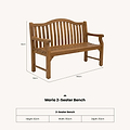 Maria 150cm 2 Seater Acacia Garden Bench