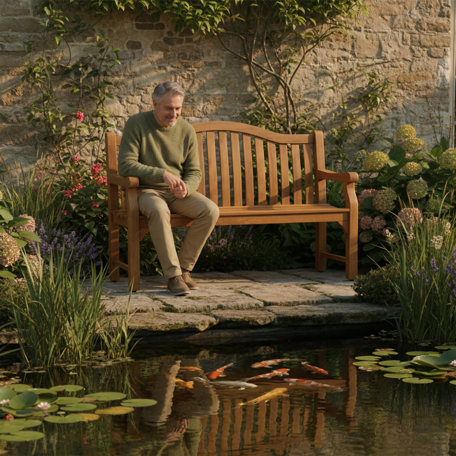 Maria 150cm 3 Seater Acacia Garden Bench from Roseland Furniture