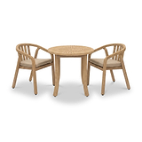 Maris 2 Seater Round Bistro Set with Riven Chairs from Roseland Furniture