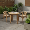 Maris 2 Seater Round Bistro Set with Riven Chairs from Roseland Furniture