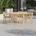Maris 4 Seater Round Dining Table Set with Riven Chairs from Roseland Furniture