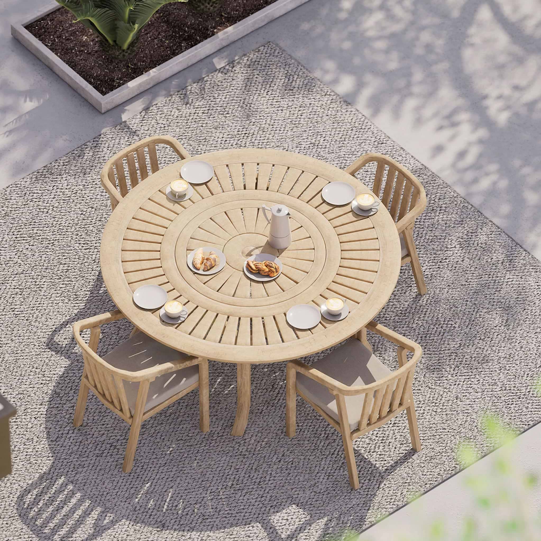 Maris 4 Seater Round Bistro Set with Raven Chairs from Roseland Furniture