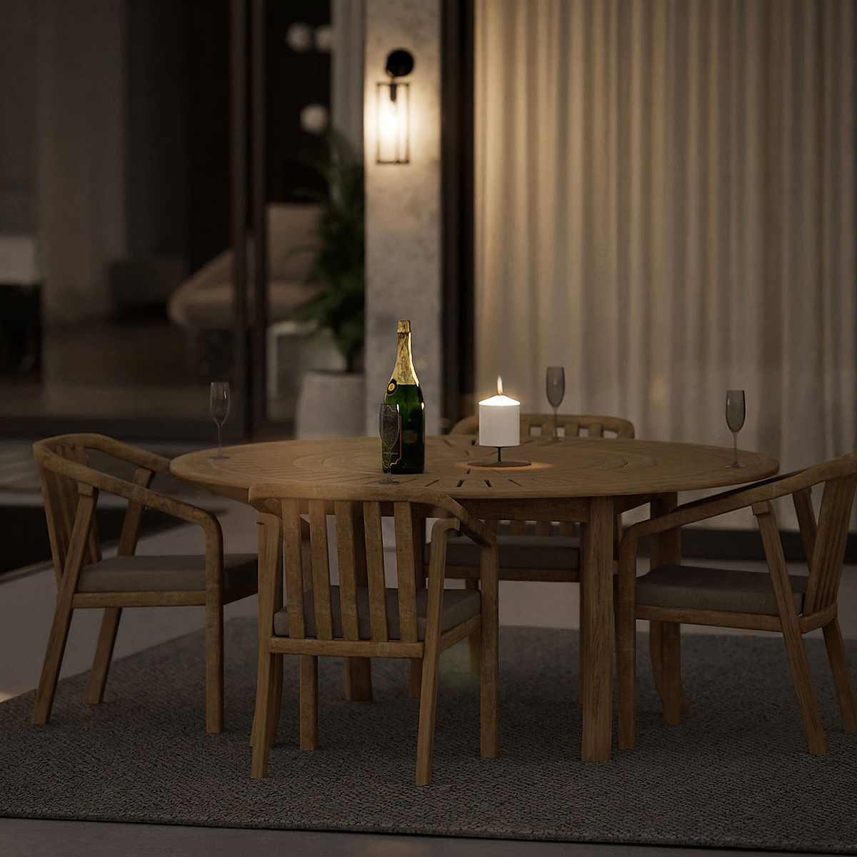 Maris 4 Seater Round Bistro Set with Raven Chairs from Roseland Furniture