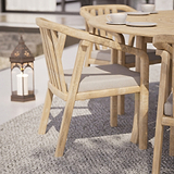 Maris 6 Seater Round Dining Set W Riven Chairs Lazy Susan from Roseland Furniture