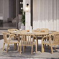 Maris 6 Seater Round Dining Set W Riven Chairs Lazy Susan from Roseland Furniture