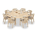 Maris 8 Seater Round Bistro Set with Riven Chairs Lazy Susan from Roseland Furniture