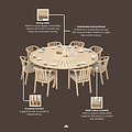 Maris 8 Seater Round Bistro Set with Riven Chairs Lazy Susan from Roseland Furniture