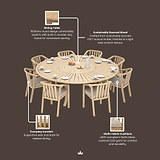 Maris 8 Seater Round Bistro Set with Riven Chairs Lazy Susan from Roseland Furniture