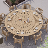 Maris 8 Seater Round Bistro Set with Riven Chairs Lazy Susan from Roseland Furniture