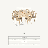 Maris 8 Seater Round Bistro Set with Riven Chairs Lazy Susan from Roseland Furniture