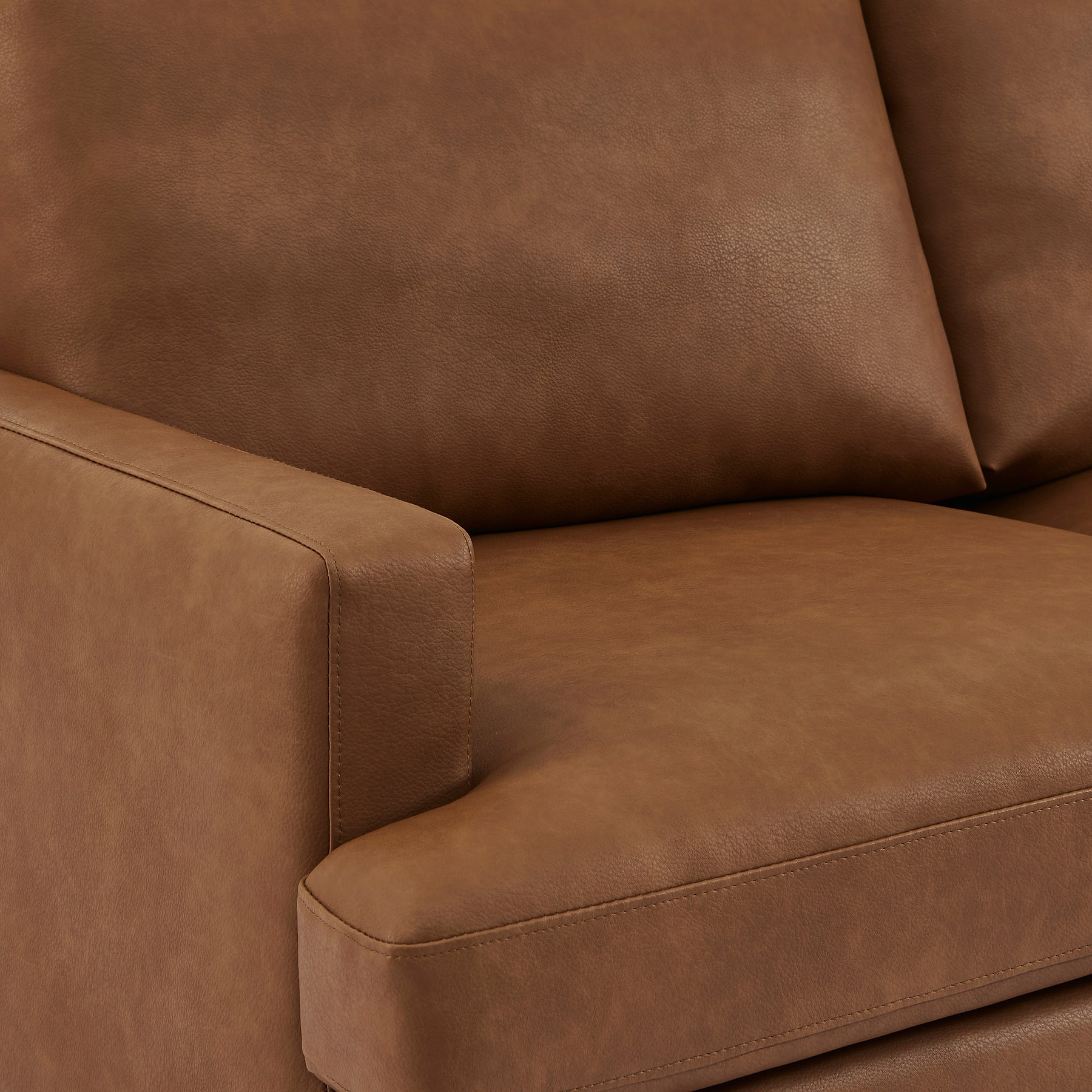 Max Brown Faux Leather Sofa from Roseland Furniture